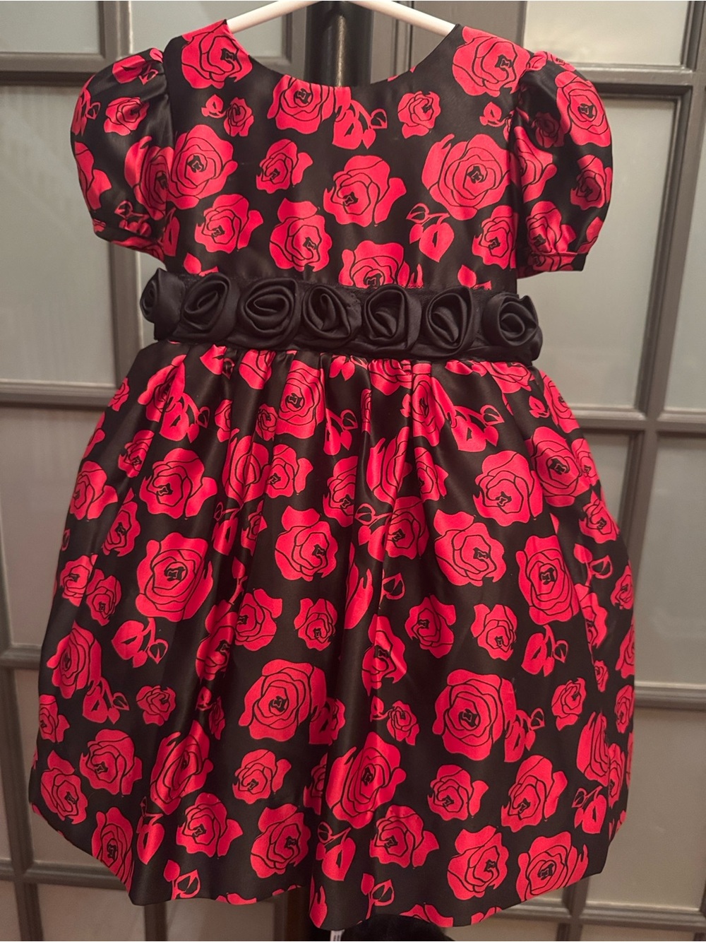 Hartstrings Red Rose-Print Dress